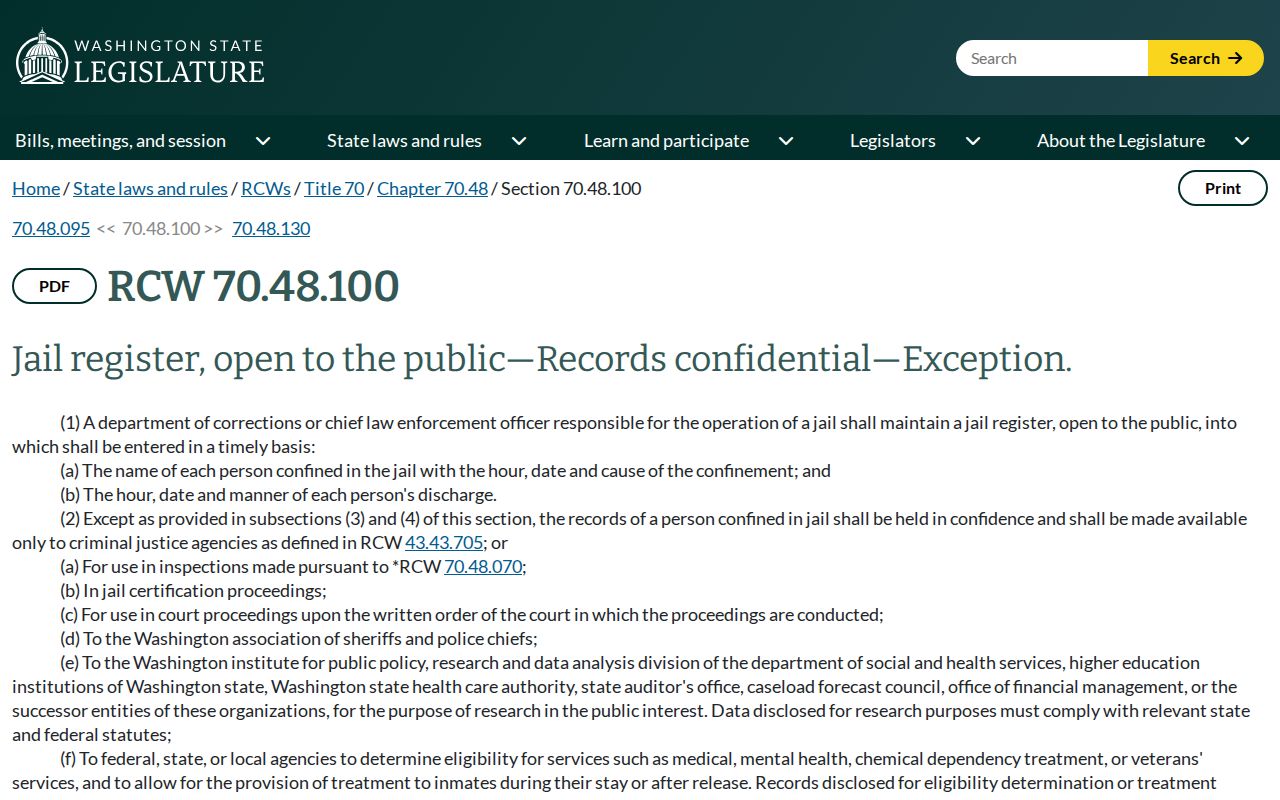 Adams County public jail register and booking-photo law source