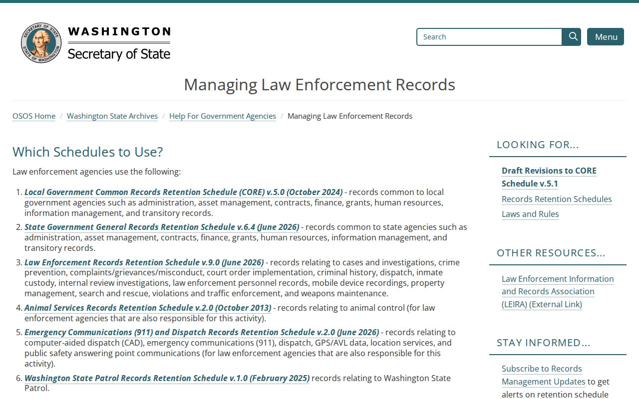 Adams County historical booking records and Washington State Archives guidance