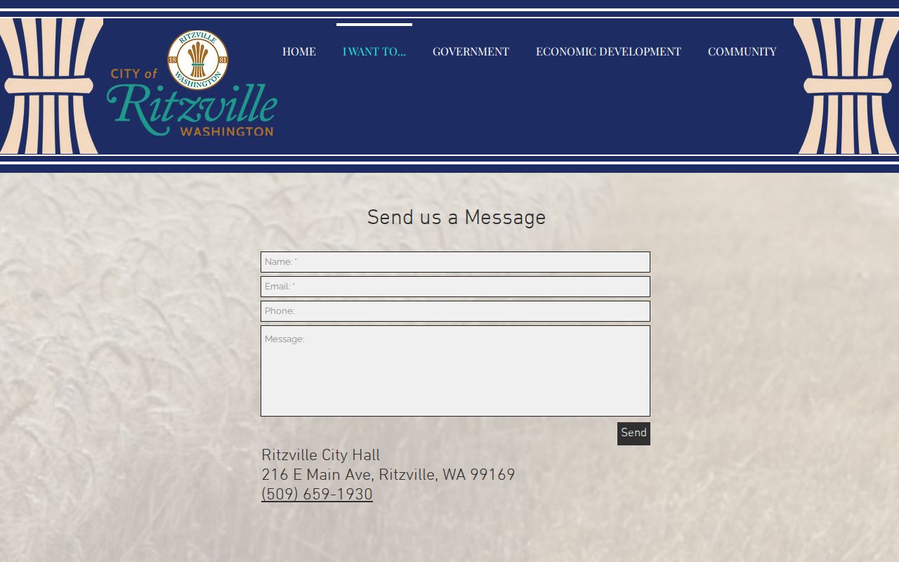 Ritzville Police Department route for Ritzville arrest-record requests